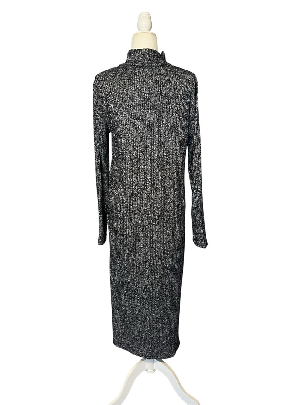 Banana Republic Blue & White Marled Turtleneck Dress